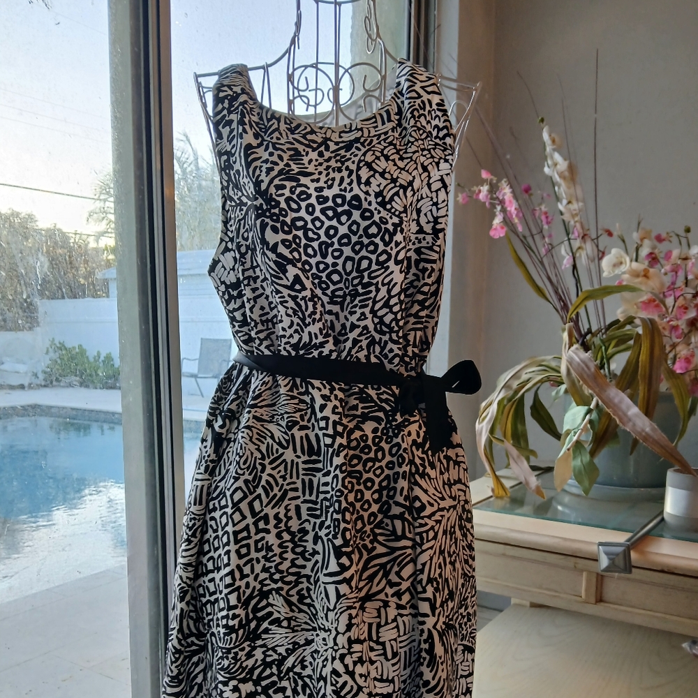 Lilly Pulitzer Black and White Sleeveless Sundress